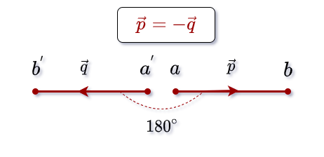 The absolute value of the opposite vectors will be equal but the direction will be opposite