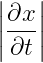 Partial time derivative symbol with \left and \right command.