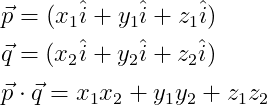 dot product in the form of position vector