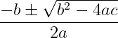 Root of quadratic equation