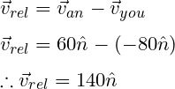 relative velocity equation