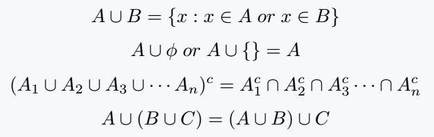 Union of a and b set symbol.