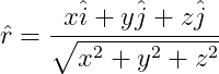 unit vector from position vector