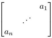 Inverse diagonal three dots.