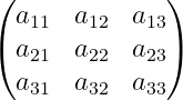 Matrix with parenthesis