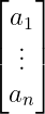 Column matrix in latex