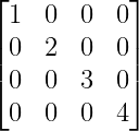 use mqty comand to define diagonal matrix in latex