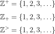 latex positive integer symbols