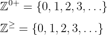 latex non-nagetive integer symbols