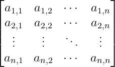  n * n square matrix with three types of dots symbols