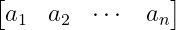 row matrix with horizantal dots