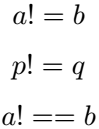 Not equal operator in LaTeX