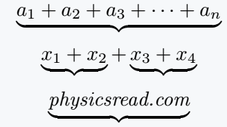 Mathematical equation with underbrace symbol.