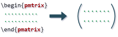 Matrix environment with pmatrix argument.