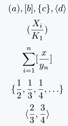 Default command used to insert bracket symbol in latex document.