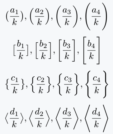 Various types of big commands.