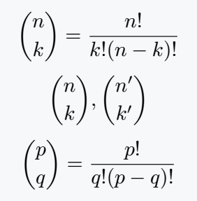 Binomial coefficient using \choose command.