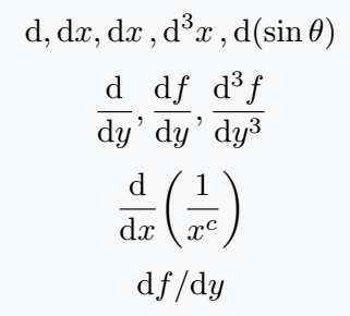 Derivative using physics package.