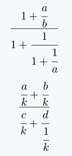 Nested fraction with amsmath package.