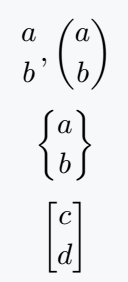 Numerator and denominator without division bar.