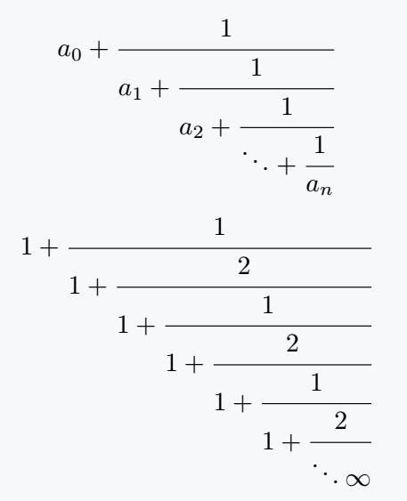 Infinity continuous fraction.