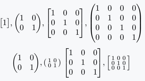 Identity matrix using physics package.