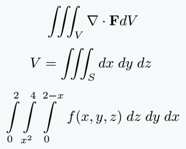 Triple integral output result.