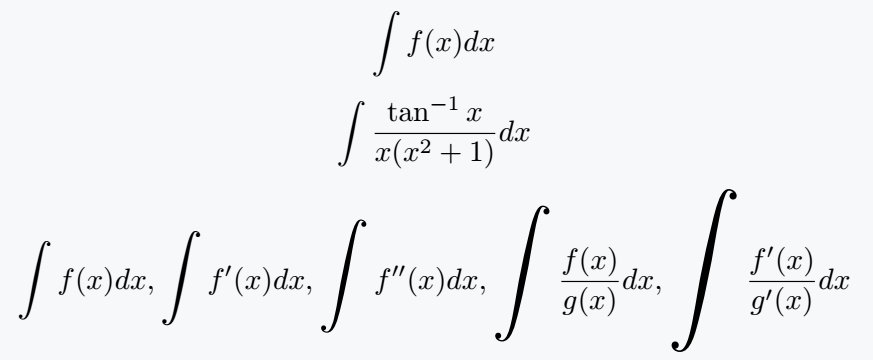 Basic integral output use default command and package.