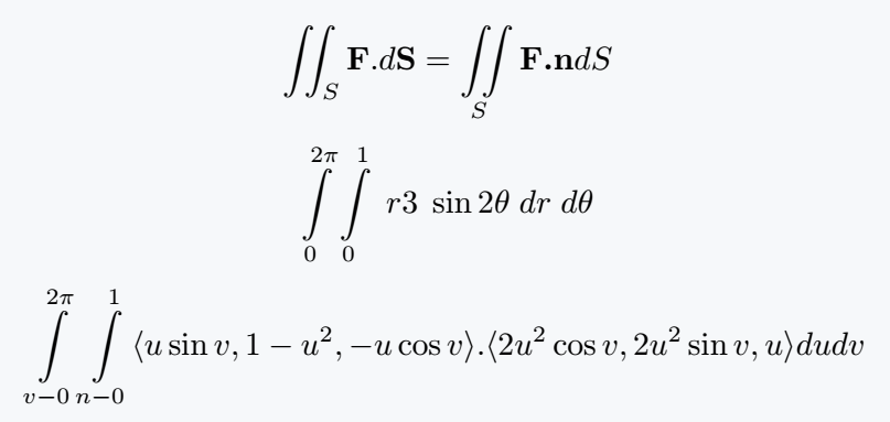 Surface integral in latex.