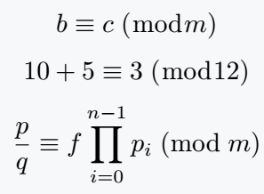 Congruence modulo without package.