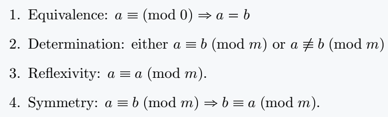 Congruence modulo in text mode.