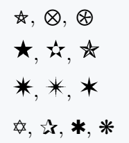 Big star symbol output.