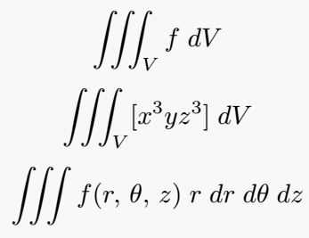Triple Integral without limits output.