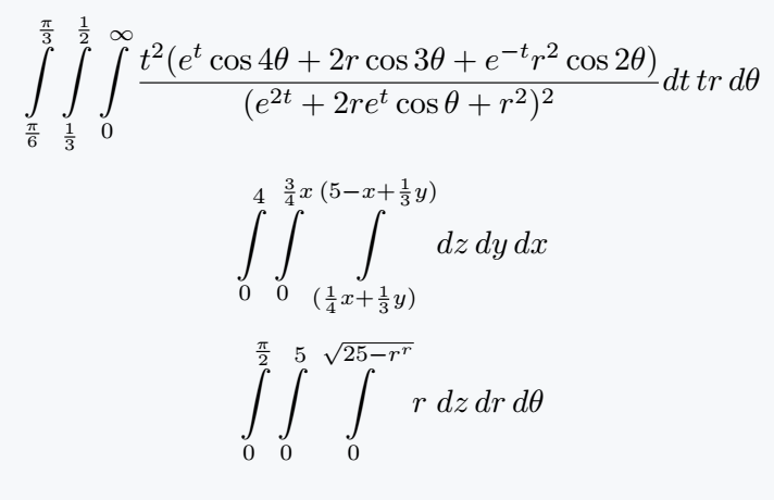 Triple Integral set limits using newcommand output.