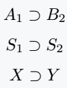 Use supset command for superset.