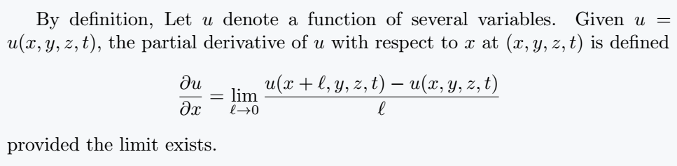 Partial derivative in latex.