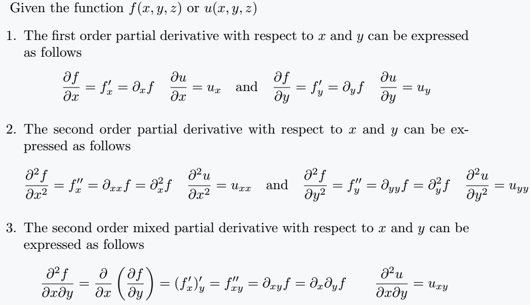 Notations and their use in LaTeX output.