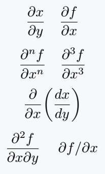 Partial derivative with physics package.