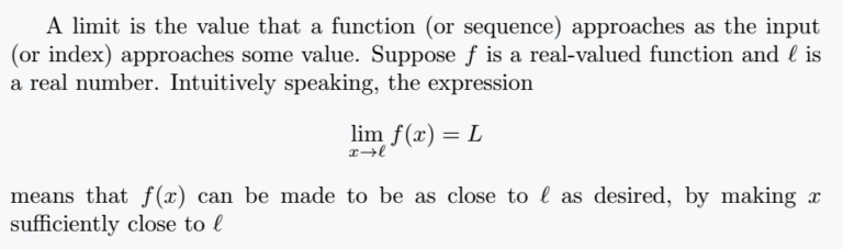 How do you write limit in LaTeX?