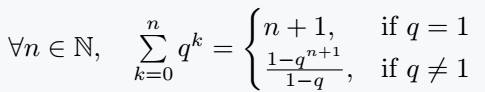 Geometric sum in latex.