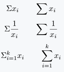 Use of sigma and sum command in latex