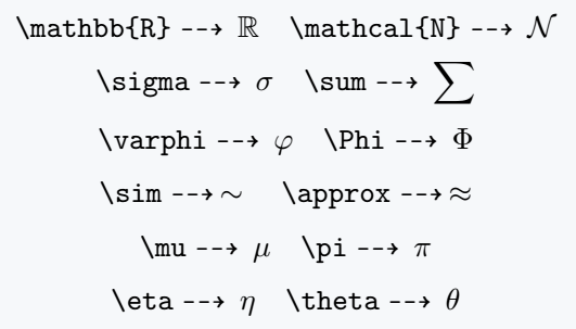 Some symbol use in normal distribution.