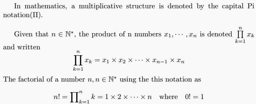 \prod command use inline math mode.