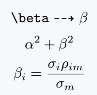 Use beta symbol in latex.