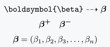 Use bold font of beta symbol in latex.