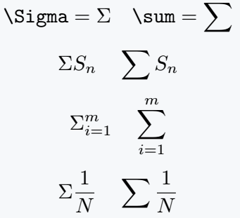 Big sigma using Sigma and sum command in latex.