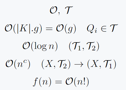 Big O notation and topology T.