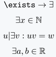 Use exist symbol in latex.