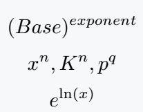 printing base and exponent in latex.