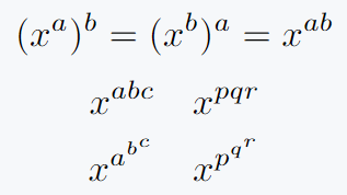 Multiple superscript in latex.